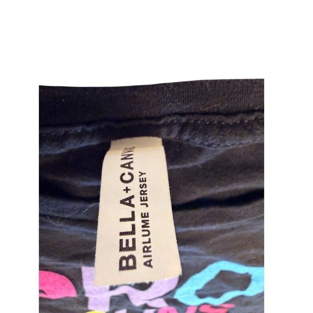 Pronouns Save Lives Rainbow Long Sleeve Graphic Tee Black Bella Canvas Unisex - Picture 6 of 9